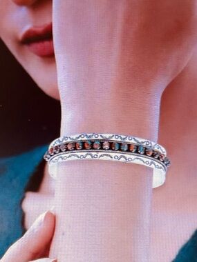 Santa Fe Style Spiny Turquoise 57.00 ctw Cuff Bracelet in Sterling Silver NEW